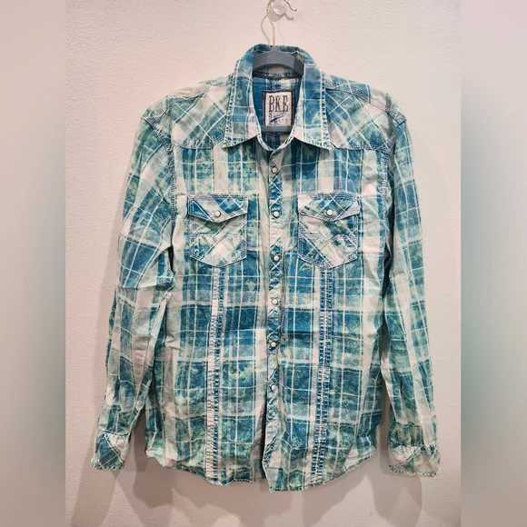 BKE LONG SLEEVE PARK BOTTOM DOWN SHIRT SIZE LARGE - Picture 3 of 5